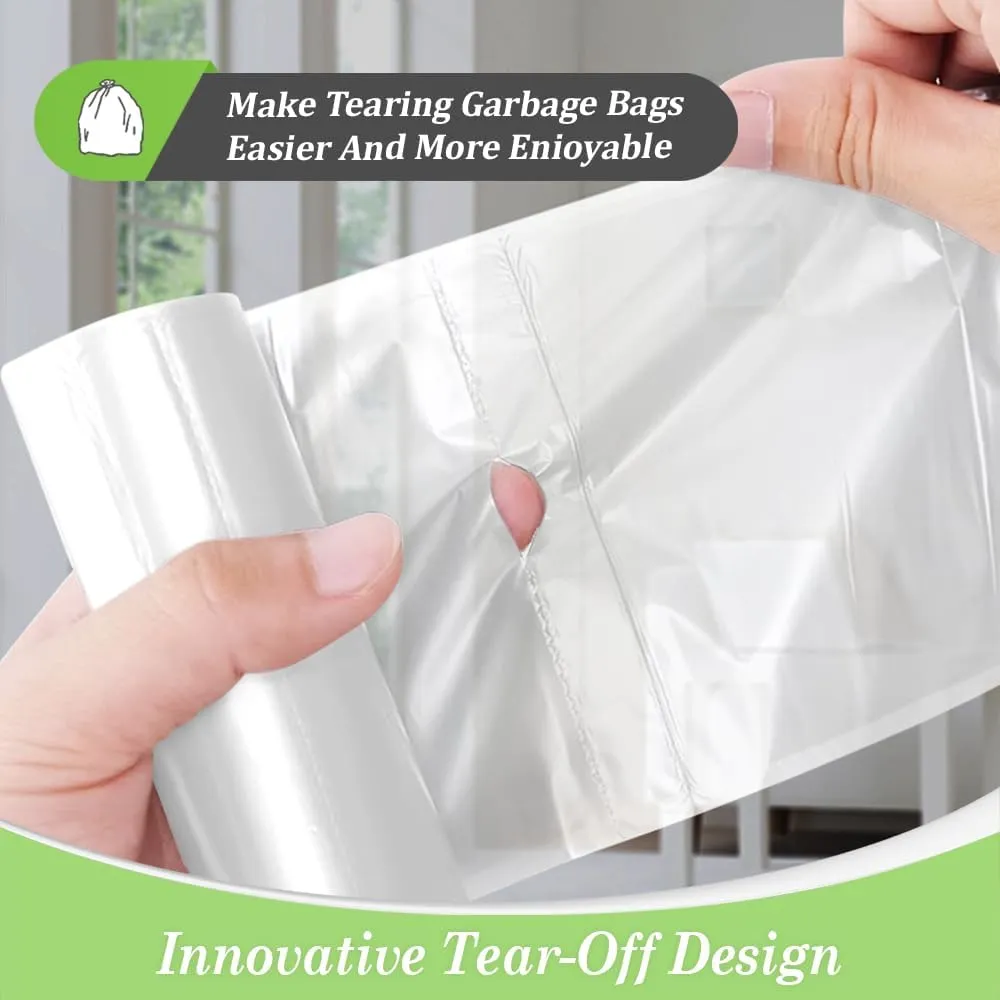 Teivio 8 Gallon 220 Counts Strong Medium Trash Bags Garbage Bags, Bathroom Trash Can Bin Liners, Plastic Bags for home office kitchen, Clear