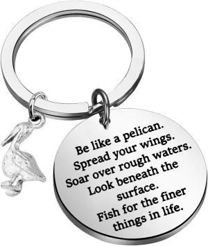 TGBJE Pelican Theme Jewelry Keychain - Tropical Bird Design, Pelican Lover Gift