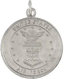 The Men's Jewelry Store US Air Force Sterling Silver St Christopher Protect Us Medal Necklace, 18"