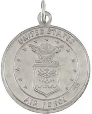 The Men's Jewelry Store US Air Force Sterling Silver St Christopher Protect Us Medal Necklace, 18"