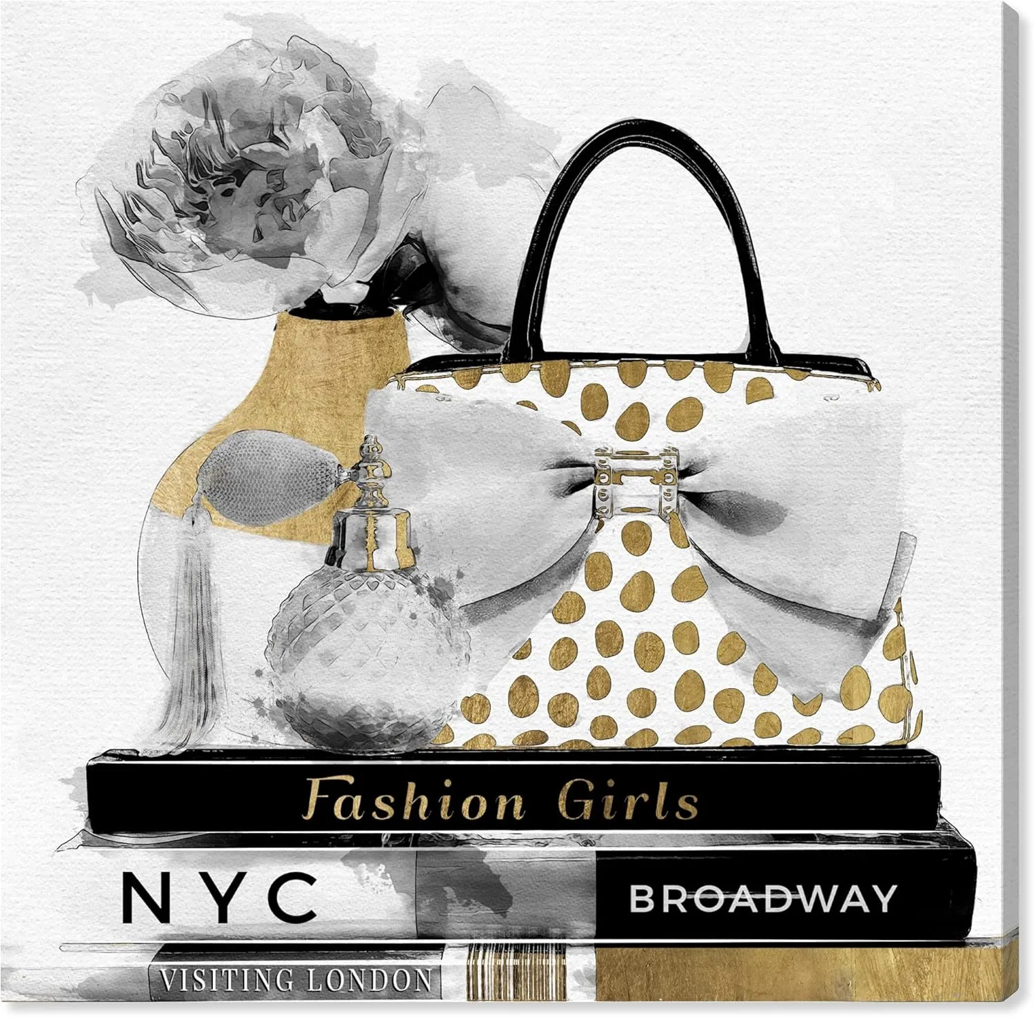 The Oliver Gal Artist Co. Fashion and Glam Wall Art Canvas Prints Girly Essentials Square Home Décor, 12x12