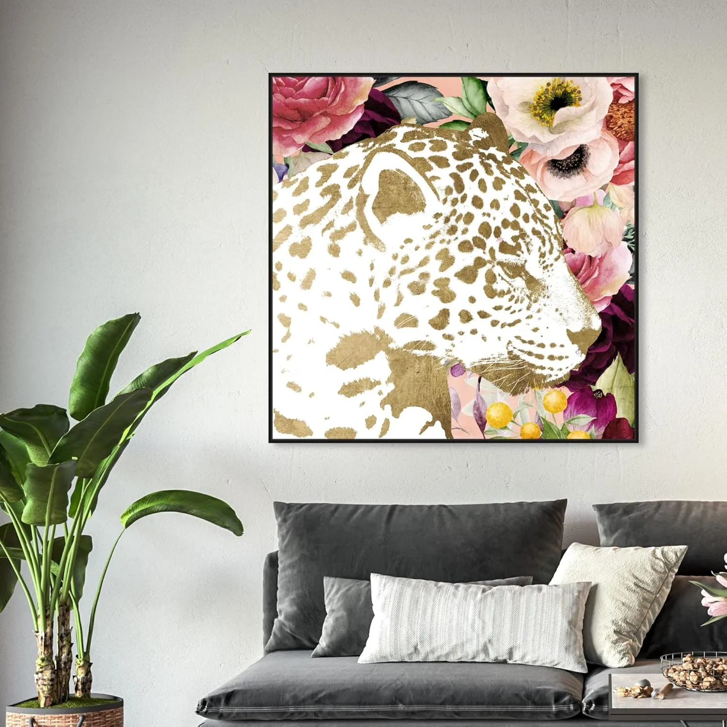 The Oliver Gal Artist Co. Fashion and Glam Wall Art Framed Canvas Prints 'Jaguar Glam' Fashion