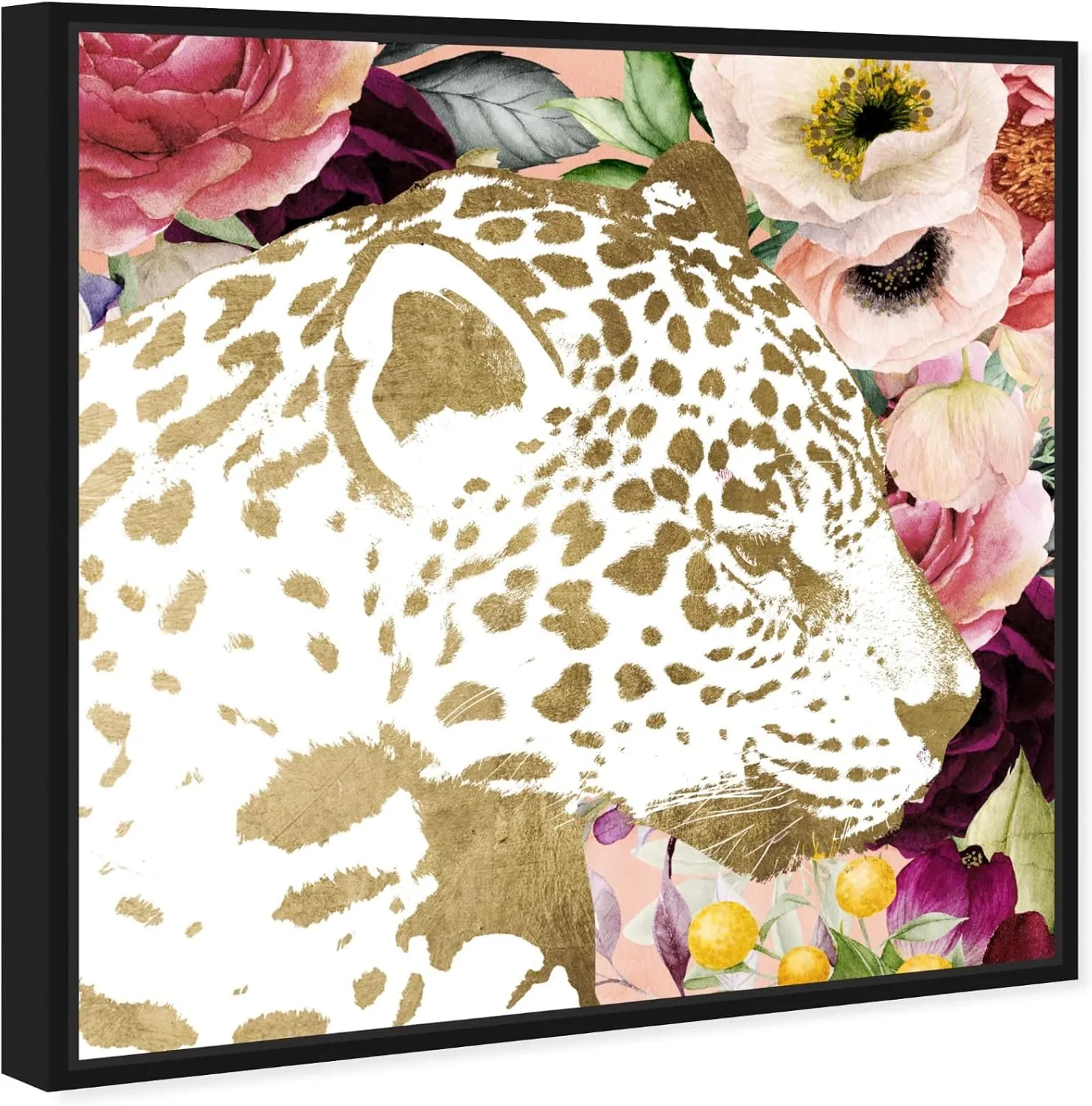 The Oliver Gal Artist Co. Fashion and Glam Wall Art Framed Canvas Prints 'Jaguar Glam' Fashion