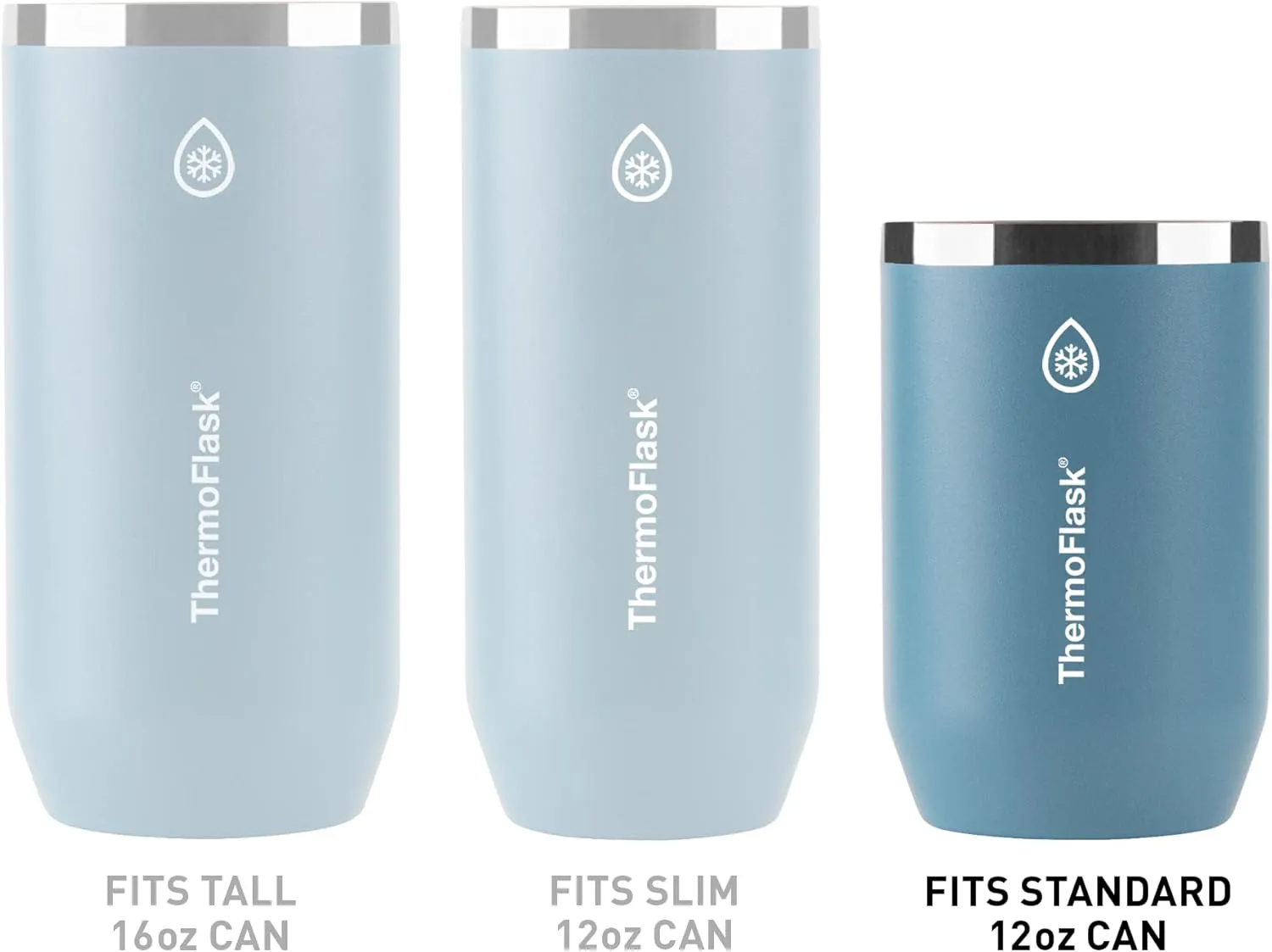 ThermoFlask Standard Can Cooler - 2-in-1 Insulated Can Cooler Cup - Durable Stainless Steel Cooler with Non-Slip Base - Dishwasher-Safe Beverage Can Cooler - 12 oz, Ultimate Gray