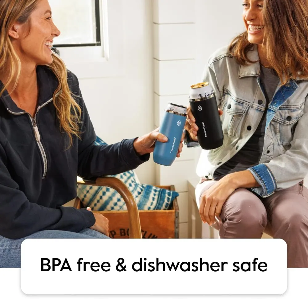 ThermoFlask Standard Can Cooler - 2-in-1 Insulated Can Cooler Cup - Durable Stainless Steel Cooler with Non-Slip Base - Dishwasher-Safe Beverage Can Cooler - 12 oz, Ultimate Gray
