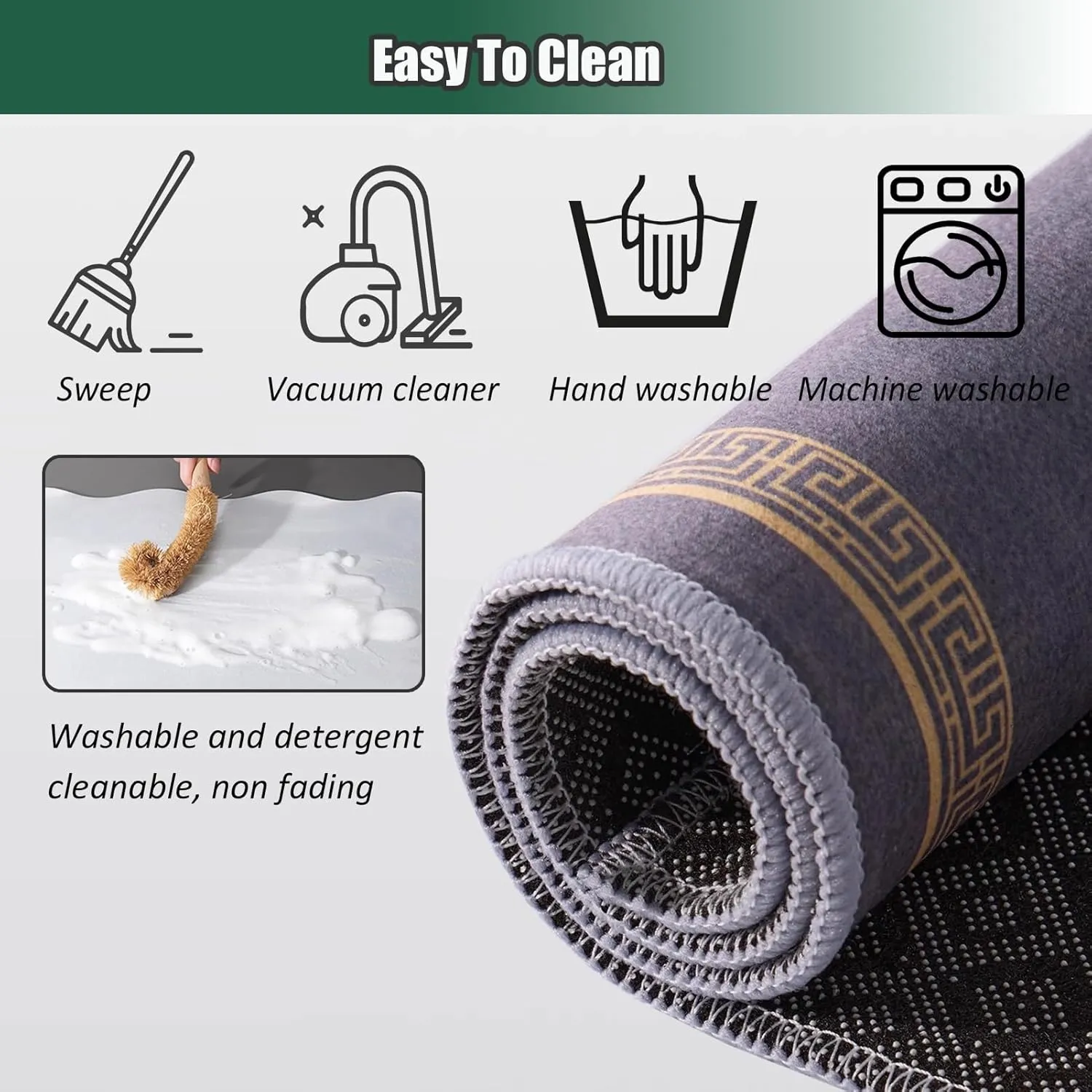Thick Anti Slip Mahjong Mat for Table with Carrying Bag, Silent Noise Reduction Play Tablecloth for Poker Card Board and Tile Games(Gray 2,90x90 cm/35.43x35.43 in)