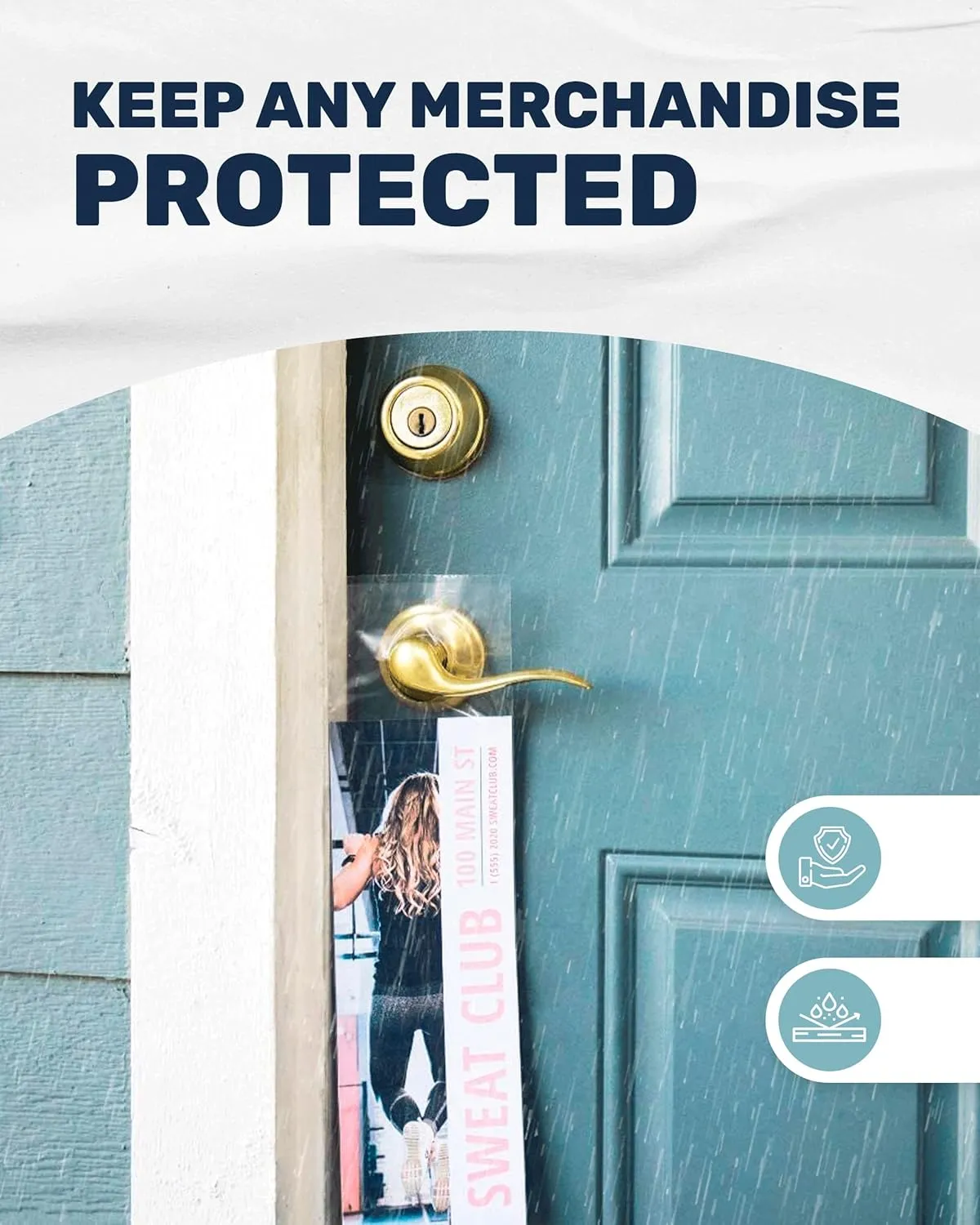 TidyFriend Plastic Door Hanger Bags 6” x 19” (500 Pack), Clear Door Hanger Bags Protects Flyers, Brochures, Printed Materials, Waterproof and Secure for Outdoor Use