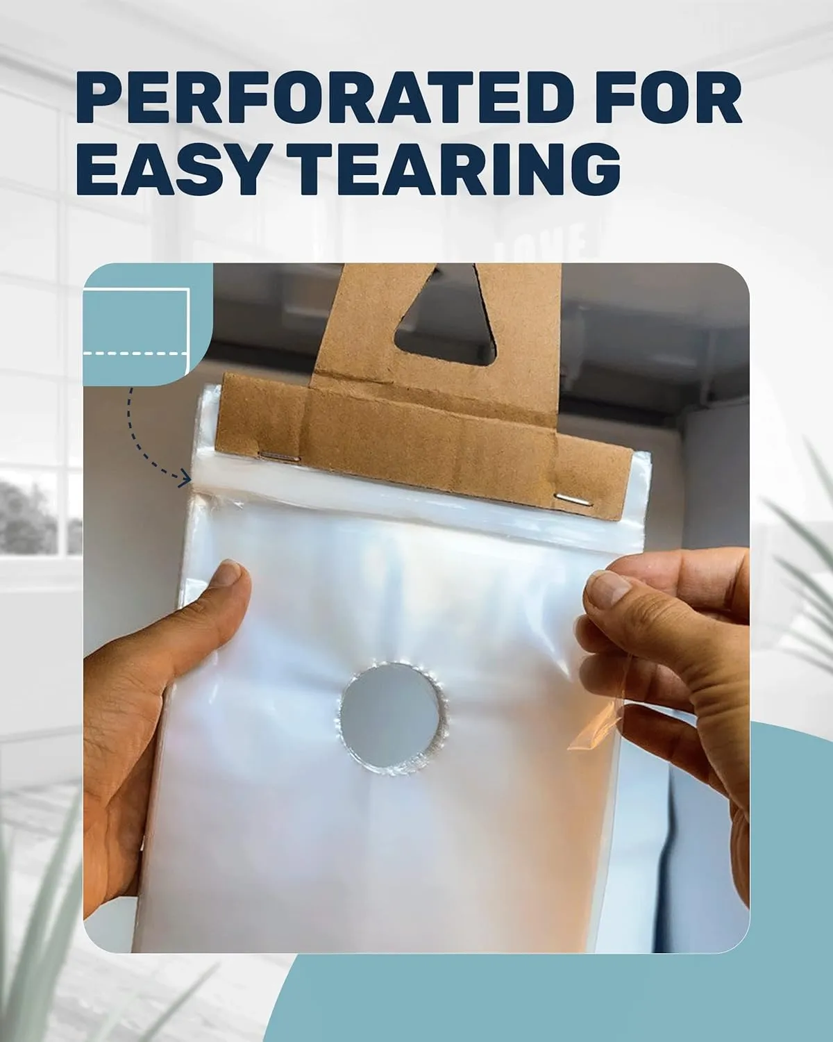TidyFriend Plastic Door Hanger Bags 6” x 19” (500 Pack), Clear Door Hanger Bags Protects Flyers, Brochures, Printed Materials, Waterproof and Secure for Outdoor Use