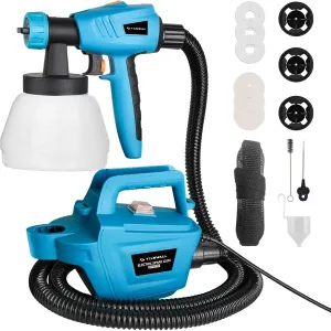 Tilswall Paint Sprayer, 800W HVLP 1100ML/Min Electric Spray Paint Gun with 2.5M Air Hose, 1300ML Detachable Container, 3 Nozzle Sizes & 3 Patterns, High Power Painter for Furniture, Cabinet, Fence