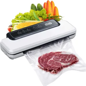 TNO Vacuum Sealer, Automatic Food Sealer Machine for Food Savers w/Dry & Moist Food Modes | LED Indicator Lights| Starter Kit丨Includes 10 Precut Bags, For Sous Vide and Food Storage