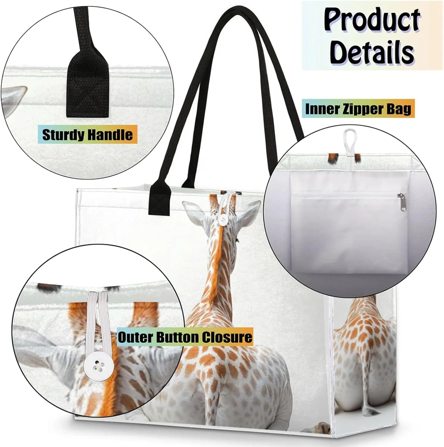 Tote Bag for Women Reusable Canvas Shoulder Bag