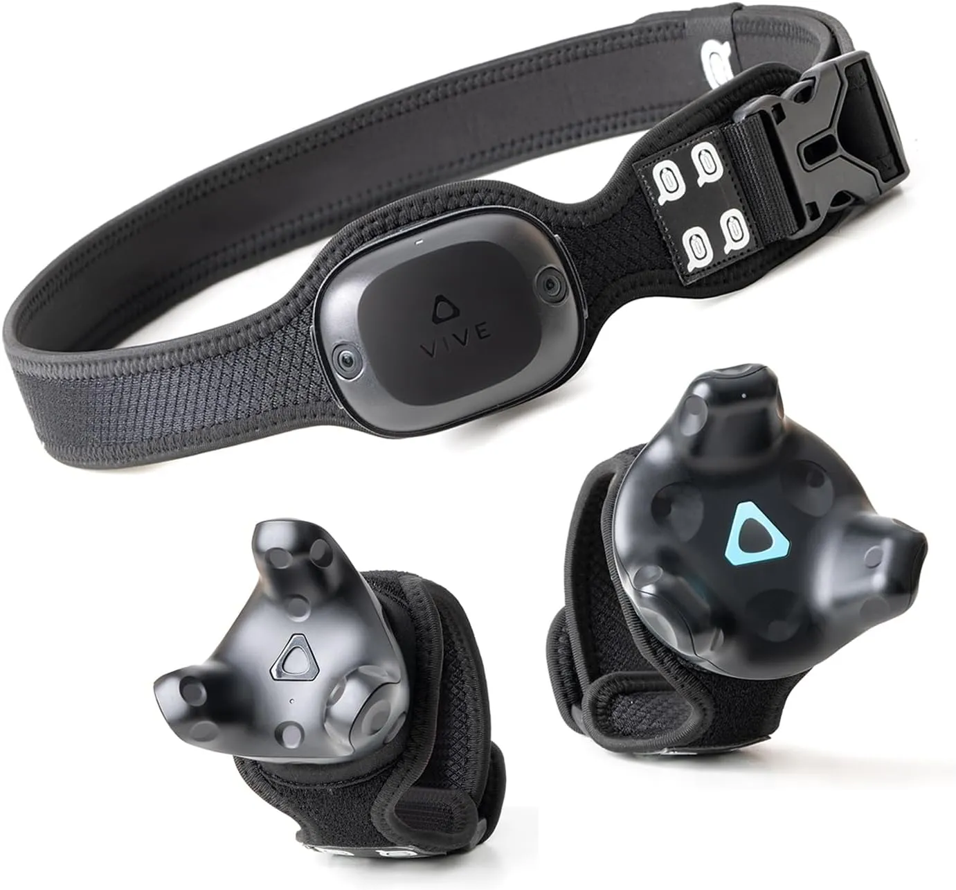 Trackerstraps for Vive Tracker 3.0, 2.0, Tundra Tracker, Vive UltimateTracker Empower Full Body Tracking in VR Chat,and Other FBT Apps(Tracker Sold Separately) 1XBelt 2XShort Band Black