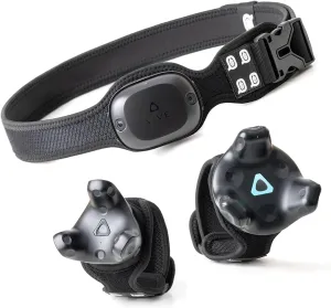 Trackerstraps for Vive Tracker 3.0, 2.0, Tundra Tracker, Vive UltimateTracker Empower Full Body Tracking in VR Chat,and Other FBT Apps(Tracker Sold Separately) 1XBelt 2XShort Band Black