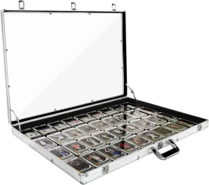 Trade Show Display Case – 34"x22" Large Aluminum Locking Tabletop Showcase for Trading Cards, Sports Cards, TCG, Jewelry – Lightweight & Portable for Exhibitions, Conventions, and Collectibles