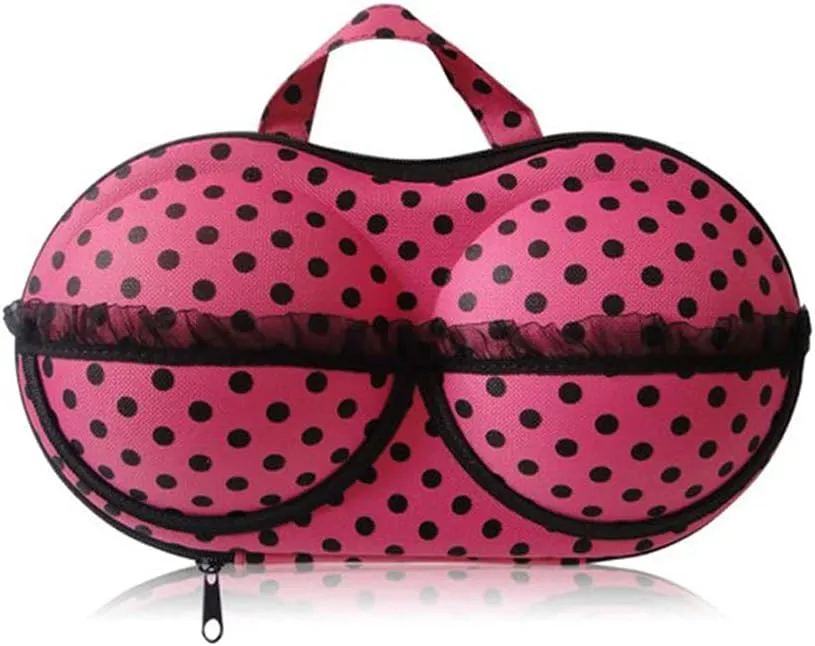 Travel Accessories Women's Storage Bag For Underwear Clothes Lingerie Bra Organizer Cosmetic Pouch Suitcase Case,Great for traveling and organizing your wardrobe and baggage. (Rose red dot)