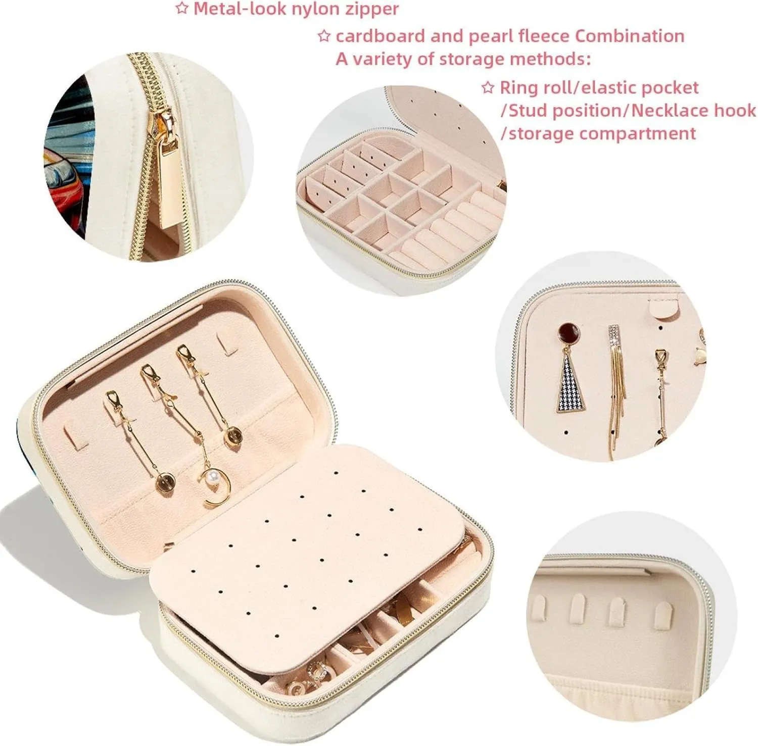 Travel Jewelry Case for Women Girls, Jewelry Organizer Portable Jewelry Storage Display Holder for Necklace Stud Earrings Ring - Racer Speedway Race Car