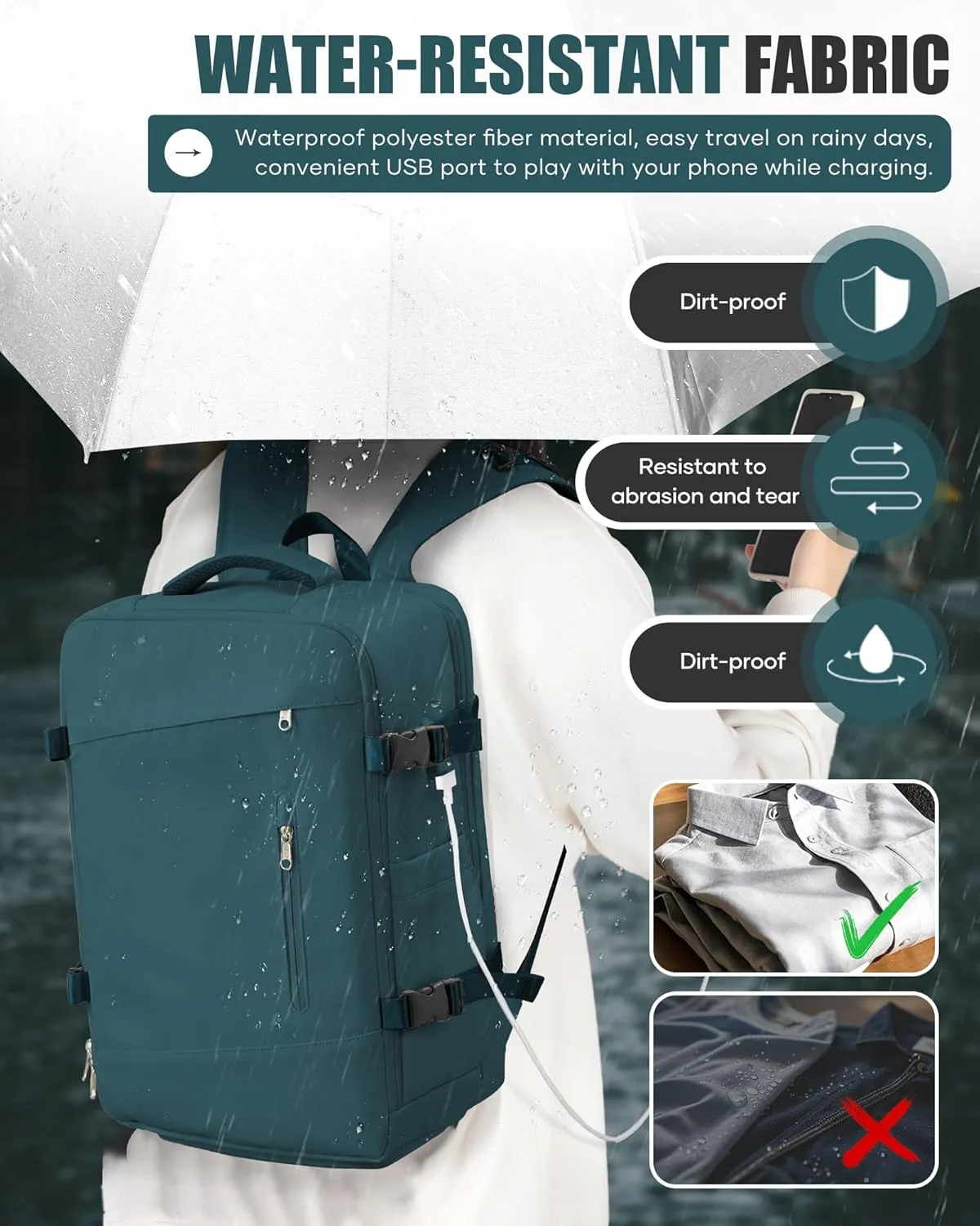 Travel Vacuum Backpack Airback Vacpack Seal Packing Backpack with Pump Storage Vacuum Compression Seal Bags Carrry on Flight Approved Personal Item Compression Laptop Work Back Pack Peacock Blue