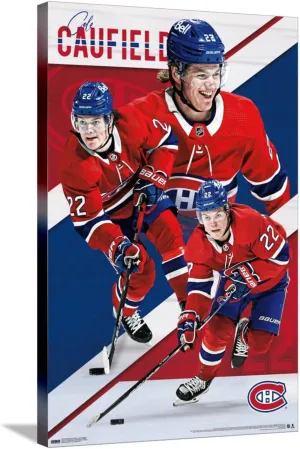 Trends International NHL Montreal Canadiens - Cole Caufield 22 Wall Poster, 22.37" x 34.00", Stretched Canvas
