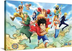 Trends International One Piece: Fishman Island - Crew East Blue Canvas Wall Poster