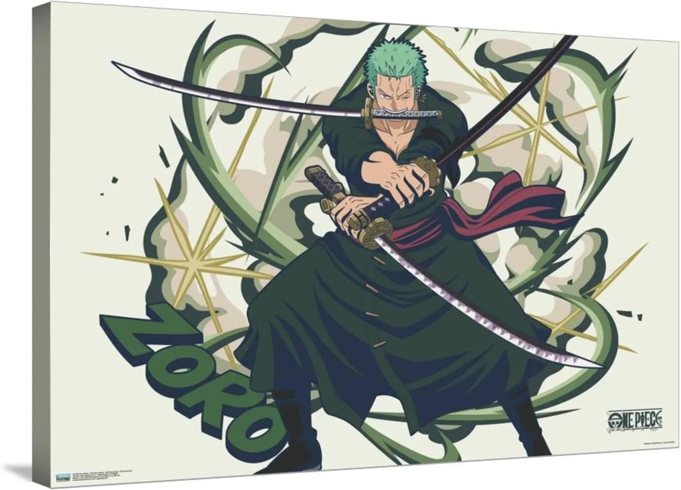 Trends International One Piece: Fishman Island - Roronoa Zoro Three Swords Canvas Wall Poster