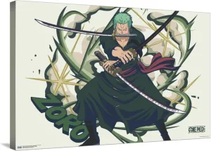 Trends International One Piece: Fishman Island - Roronoa Zoro Three Swords Canvas Wall Poster
