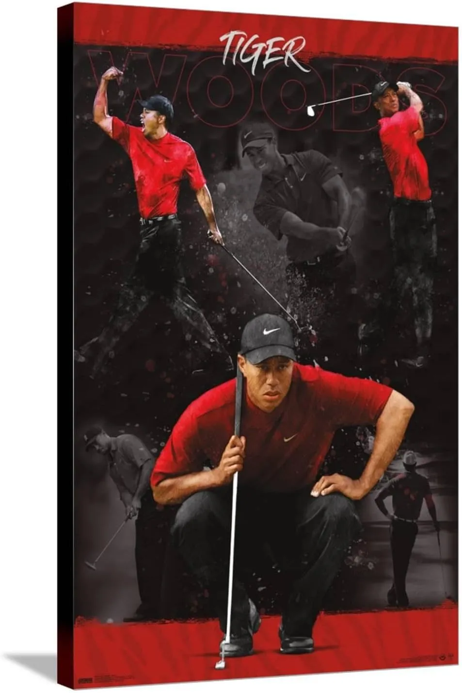 Trends International Tiger Woods - Sketch Wall Poster, 22.37" x 34.00", Stretched Canvas