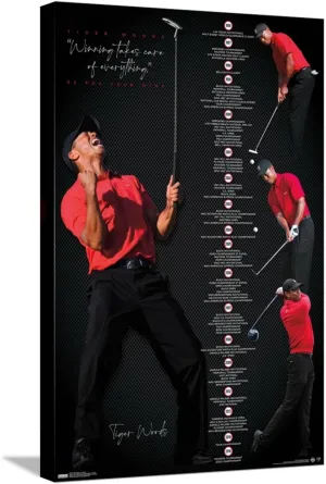 Trends International Tiger Woods - Timeline Wall Poster, 14.72" x 22.37", Stretched Canvas