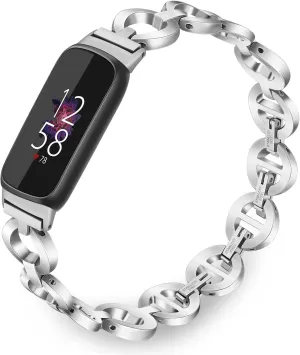 TRUMiRR Band for Fitbit Luxe Women, Stainless Steel Band Jewelry Strap for Fitbit Luxe Fitness Tracker