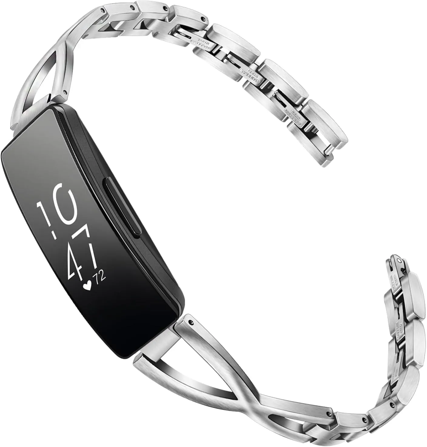 TRUMiRR Compatible Inspire/Inspire HR/Inspire 2/Inspire 3 Band Women, Solid Stainless Steel Watchband Jewelry Strap Feminine Cuff Bracelet for Fitbit Inspire 3 / Inspire 2 / Inspire HR Smart Watch