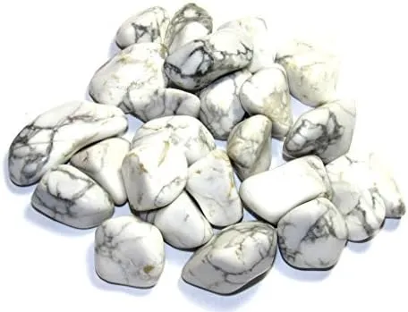 Tumbled White Howlite, Includes Velvet Bag - Large 1" Pieces (1/2 Pound)