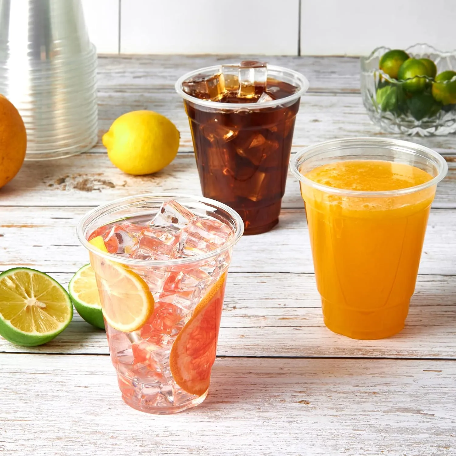 Turbo Bee 200 Pack 12 OZ Clear Plastic Cups, Disposable Crystal Plastic Party Cups for Iced Coffee, Smoothie, Slurpee, or Any Cold Drinks