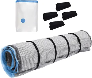 Twin/Twin-XL Foam Mattress Vacuum Bag with Blue Zipper, Vacuum Seal Mattress Bag, Straps Included