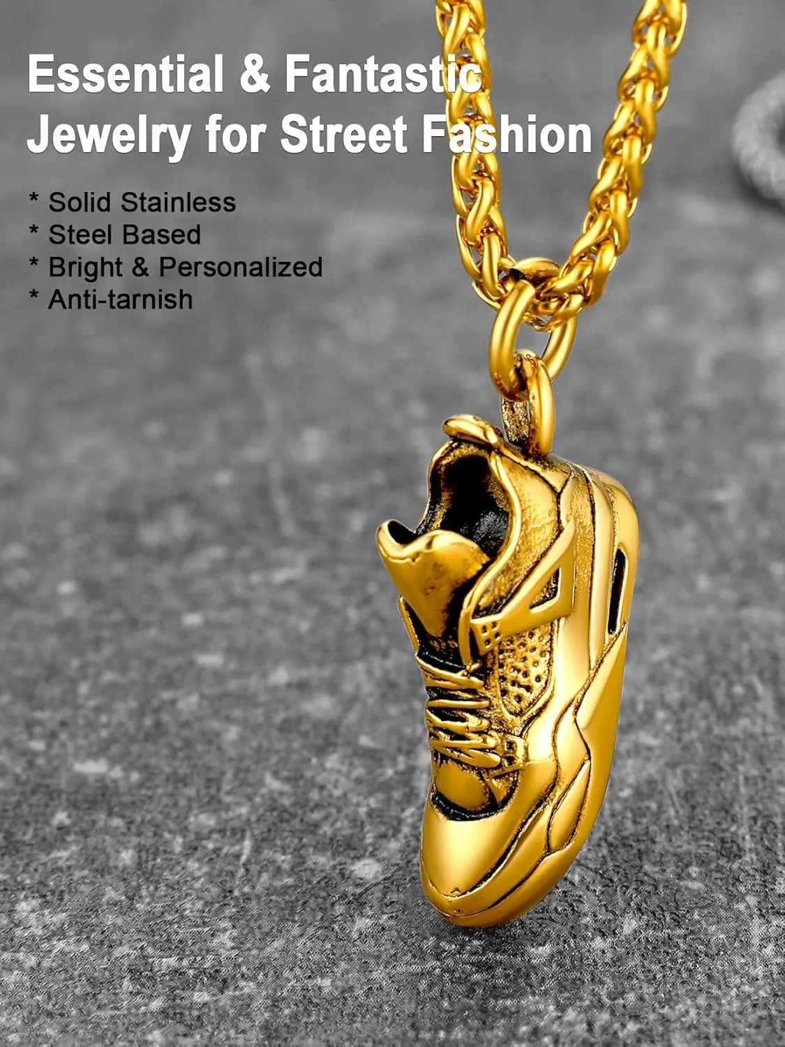 U7 Men Soccer/Football/Baseball Chain Stainless Steel 18K Gold Plated Cool Sport Pendant Running Shoe Necklaces, Baseball Cross Necklaces with 22 2" Chain Gift for Husband or Son…