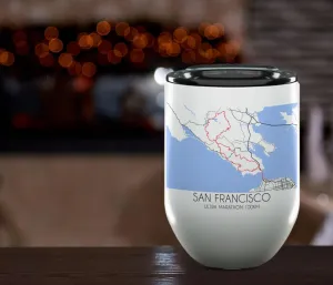 Ultra Marathon 100KM San Francisco Gifts and Souvenirs - Unique Drinkware - Ultra Marathon 100KM Race Momento - 12oz Wine Tumbler