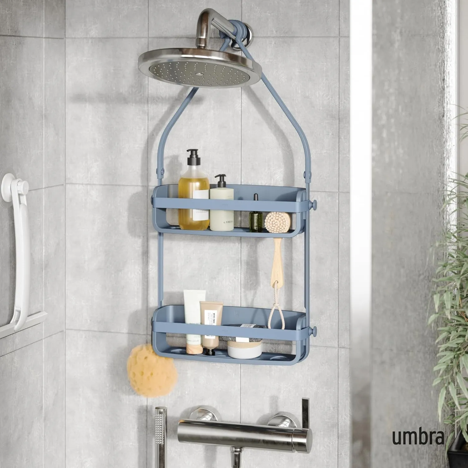 Umbra Flex Shower Caddy, Slate Blue