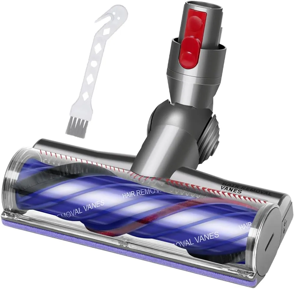 Upgraded Direct Drive Anti-Tangle Brush Head Compatible with Dyson V7, V8, V10, V11, V15 Vacuum Cleaner, Replacement Part for Hard Wood Floors, Rugs, Carpets