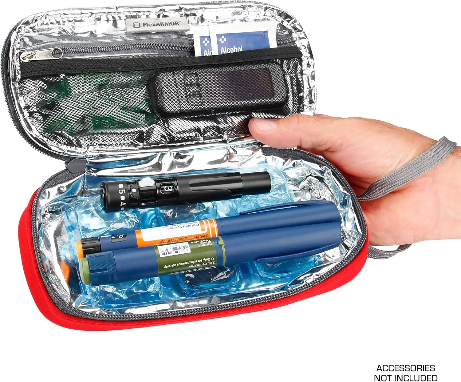 USA GEAR Diabetic Bag - Insulin Cooler Travel Case with Insulated Interior Compatible with Insulin Pen Needles, Glucose Gel Packs, Lancet Device Kit, & More Diabetic Supplies (Ice Packs Not Included)