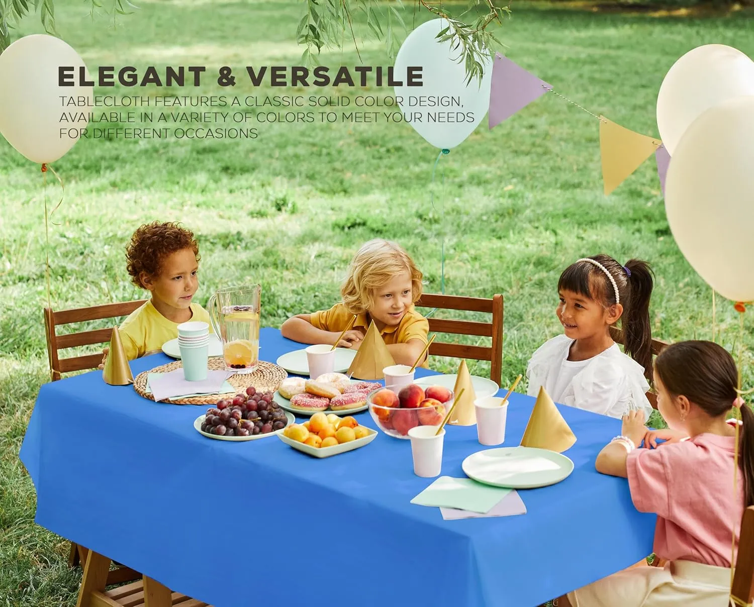 Utopia Kitchen Plastic Table Cloth Disposable (12 Pack - 54x108 Inch) Blue Rectangle Tablecloth Waterproof Stain Resistant Party Table Cover