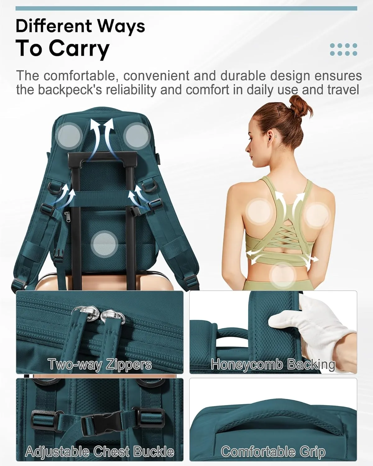 Vacuum Backpack Travel, Airback Backpack with Pump Personal Item Carry On Bag Flight Approved Laptop Work Seal Compression Backpacks Men Women Vacpack Waterproof Business College Casual Daypack Blue