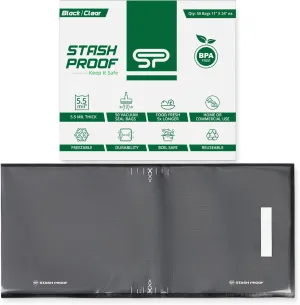 Vacuum Seal Bags 11" x 24" (50 Count) 5.5 Mil, Black and Clear- BPA Free Commerical Grade Food Saver for Storage, Sous Vide, and Meal Prep Sealer Bag
