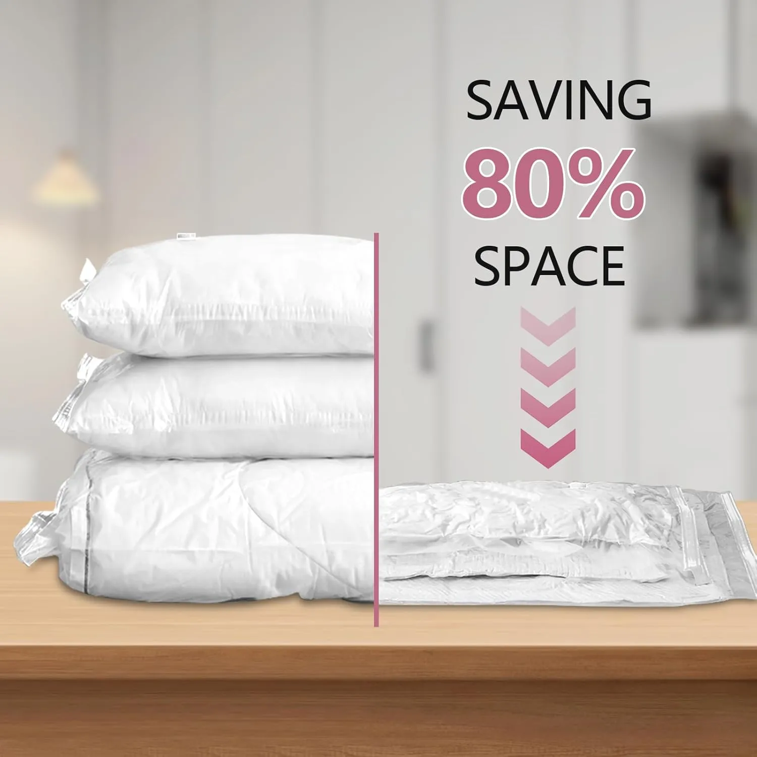 Vacuum Seal Bags for Clothing Travel, 5 Pack Space Saver Vacuum Storage Bags with Electric Pump,Portable Compression Sealer for Clothes, Blankets, Bedding & Travel Essentials,Good for Luggage Packing