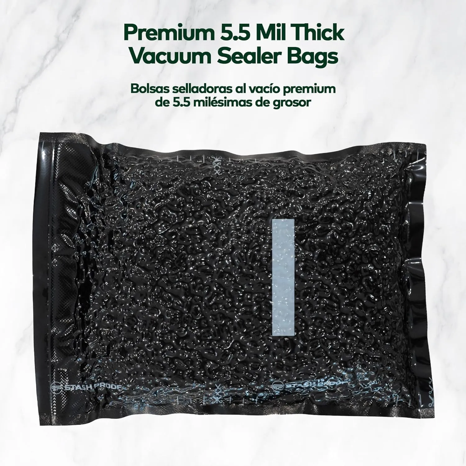 Vacuum Seal Rolls 11" x 25' 2 Pack (50 Feet Total) (Black and Black) 5.5 Mil - BPA Free Commerical Grade Food Saver for Storage, Sous Vide, and Meal Prep Sealer Bag
