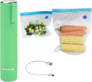 Vacuum Sealer Automatic Compact Portable Handheld Vacuum Sealer Sets, Works with Valved Sous Vide Vacuum Seal Bags