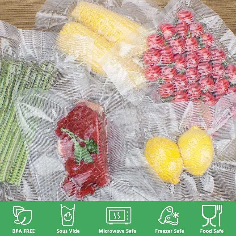 Vacuum Sealer Bags Rolls (2-Pack), 8” X 50’ Heavy Duty Commercial Grade Embossed Bags for Food Preservation Freezer Sous Vide Cooking(Total 100 Feet)