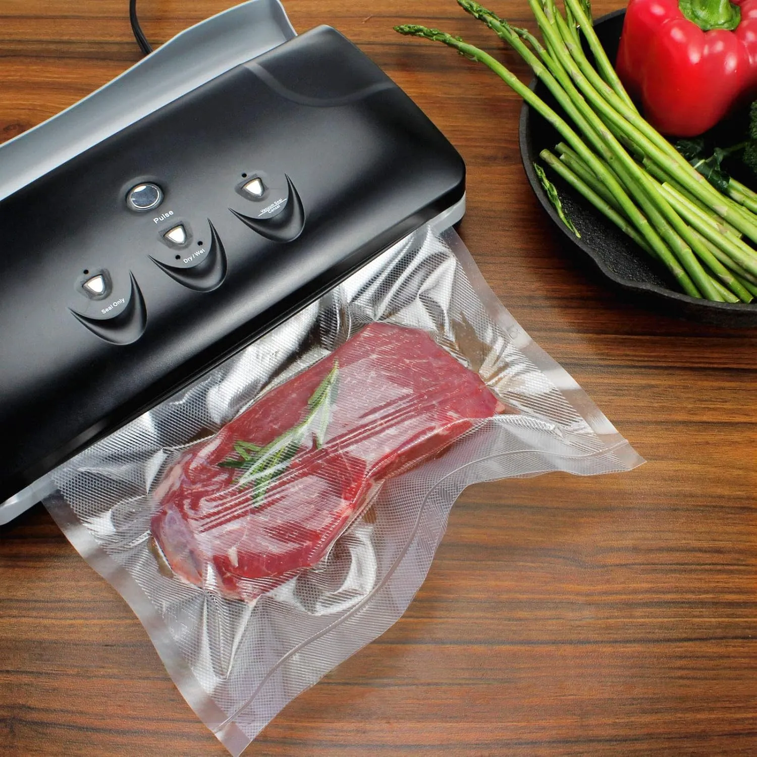 Vacuum Sealer Bags Rolls (2-Pack), 8” X 50’ Heavy Duty Commercial Grade Embossed Bags for Food Preservation Freezer Sous Vide Cooking(Total 100 Feet)