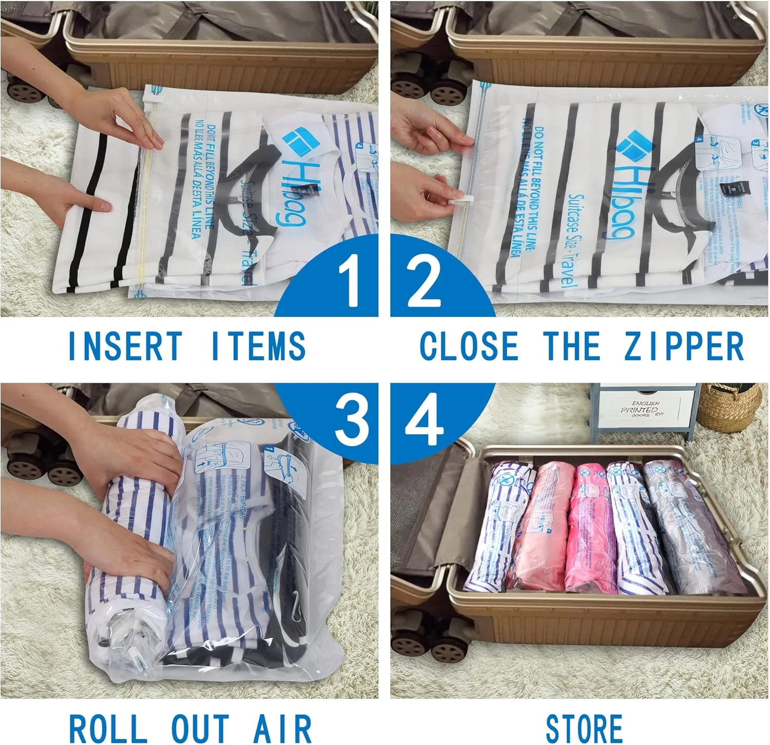 Vacuum Storage Bags, Space Saver Vacuum Seal Storage Bags 20-Pack Sealer Bags for Clothes, Clothing, Bedding, Comforter, Blanket (20C)