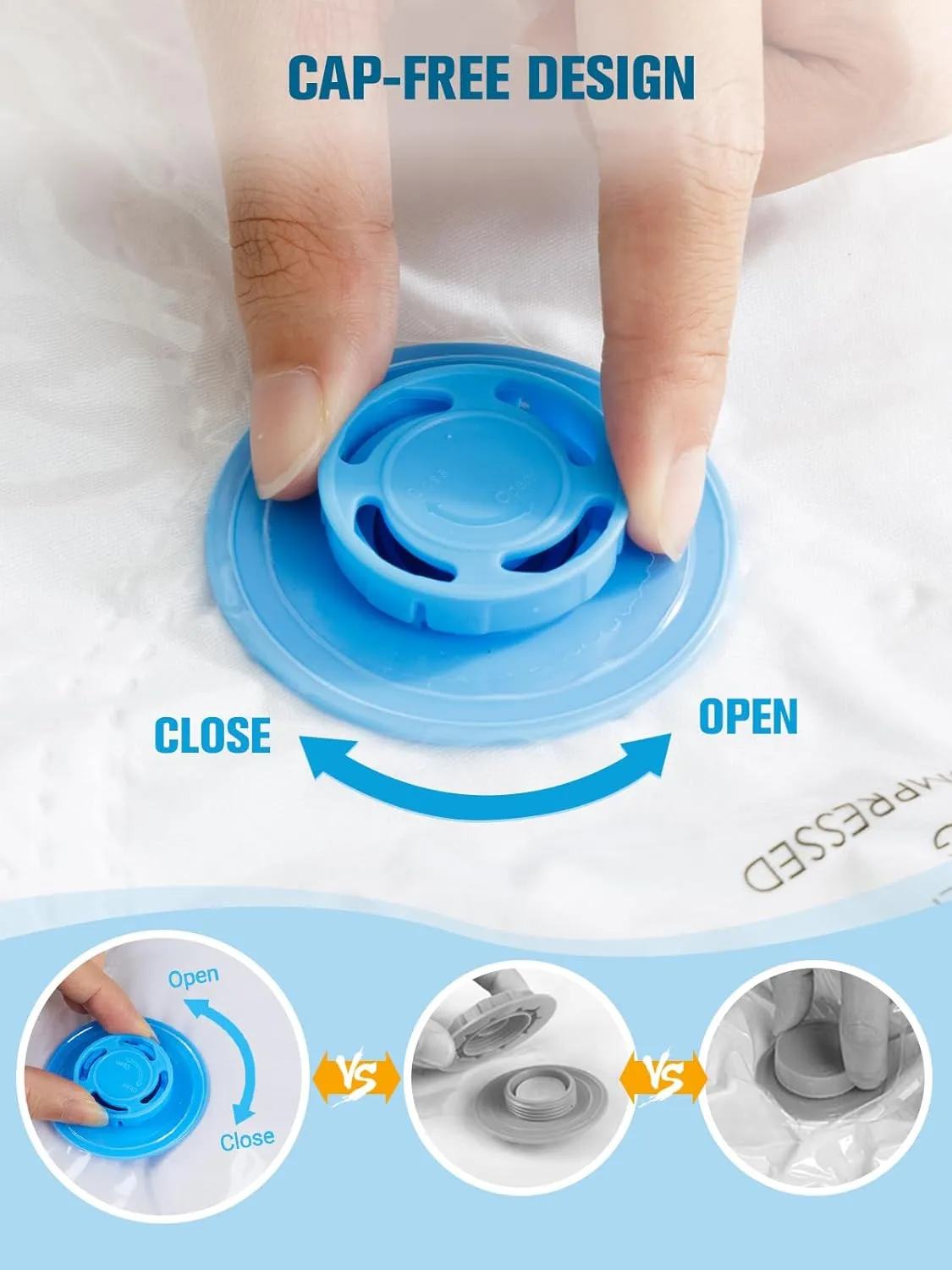 Vacuum Storage Bags with Electric Air Pump, New Air Valve Combo 15 Pack Space Saver Bag, Vacuum Sealer Bags for Clothes, Blanket, Duvets, Pillows, Comforters, Travel, Two Compressing Ways