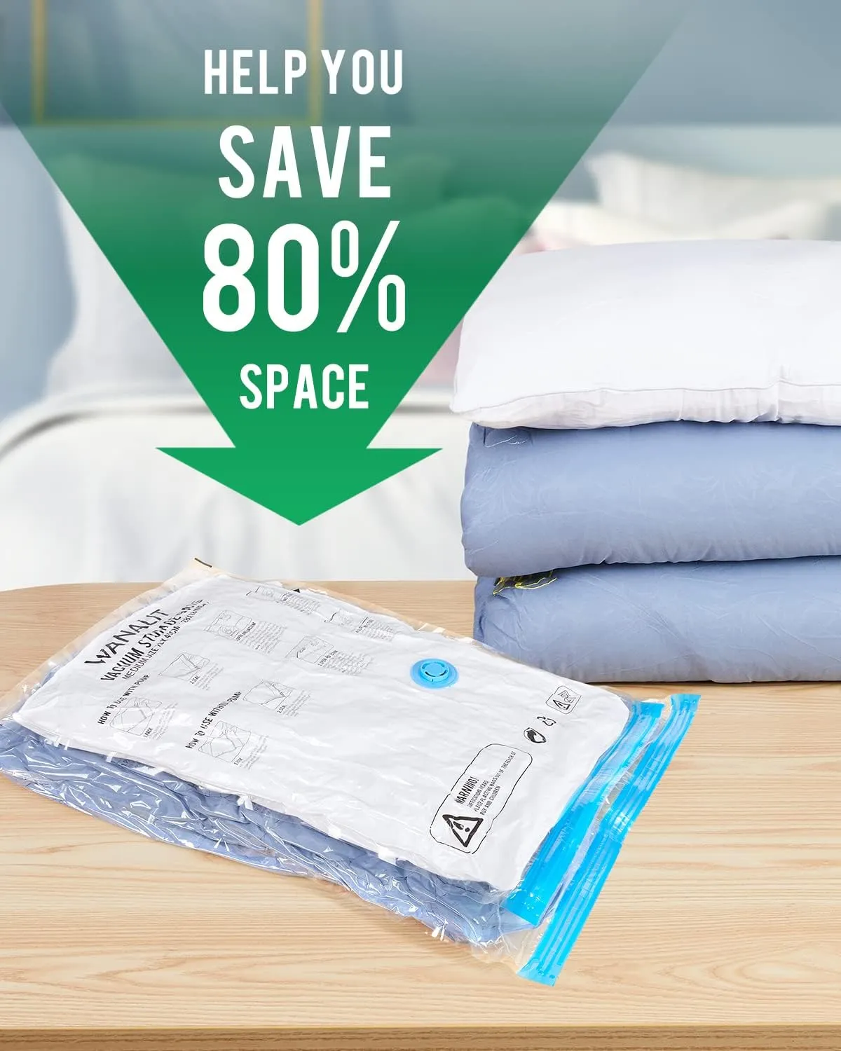 Vacuum Storage Bags with Electric Pump, 28 Pack (5 Jumbo, 5 Large, 6 Medium, 6 Small, 6 Roll Up Bags) Space Saver Bag, Vacuum Sealer Bags for Clothes, Blanket, Duvets, Pillows, Comforters, Travel