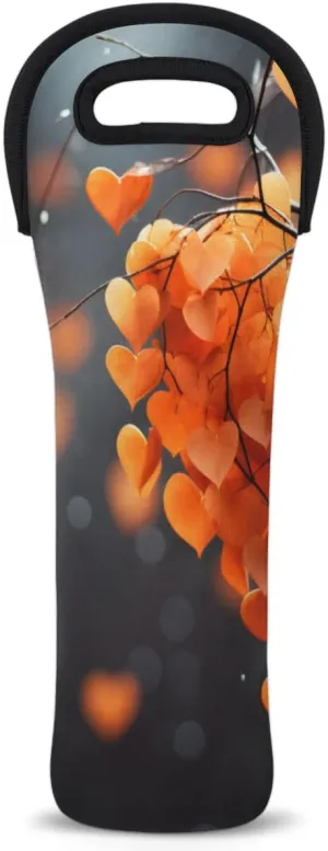 Vague Scenery Wine Carrier Tote Bag Insulated Neoprene Wine Bag Tote Single Bottle Protective Travel Bag Beer Wine Cooler Bag with Secure Carry Handle 750 ml Wine Gifts for Women Men