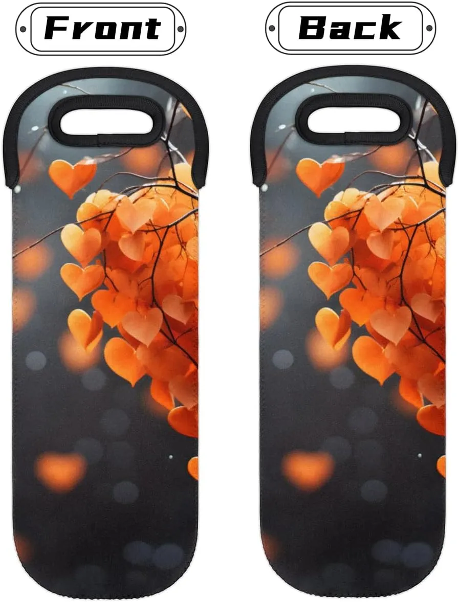 Vague Scenery Wine Carrier Tote Bag Insulated Neoprene Wine Bag Tote Single Bottle Protective Travel Bag Beer Wine Cooler Bag with Secure Carry Handle 750 ml Wine Gifts for Women Men